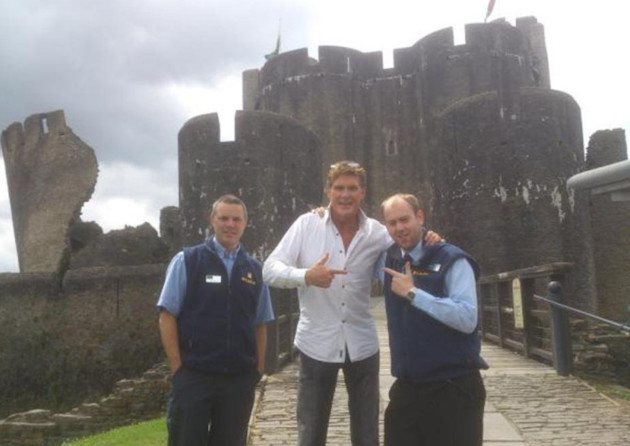 The Hoff at Caerphilly Castle
