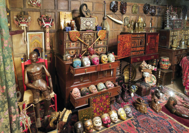 A collection of Balinese and Javanese dancing masks at Snowshill Manor. ©NTPL/Dennis Gilbert