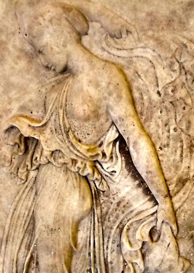 A replica frieze relief of a goddess