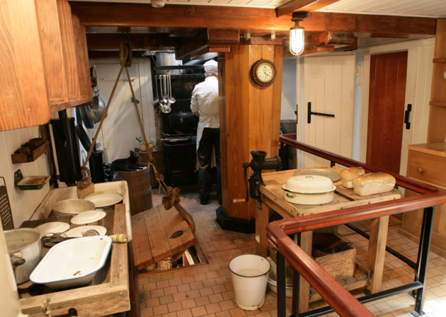 The ship's galley, complete with cat! Image Dundee Heritage Trust