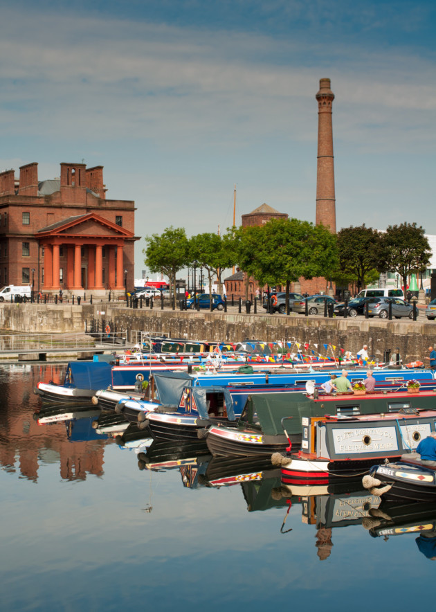 Canal Boats at the Albert Dock in Liverpool. Photo: Copyright Mark McNulty/VisitEngland Images