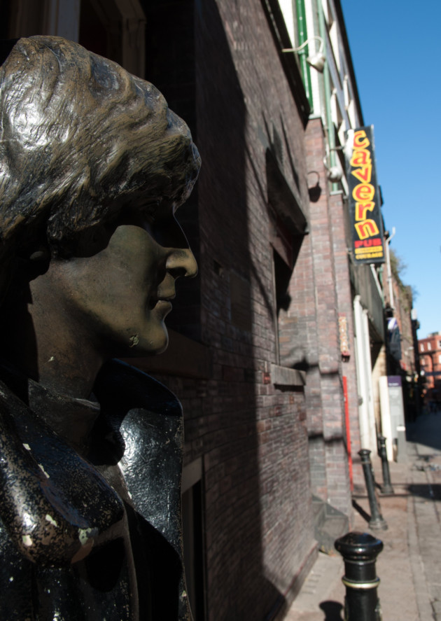 Statue of John Lennon from The Beatles in Liverpool. Photo: Copyright VisitEngland Images/Mark McNulty