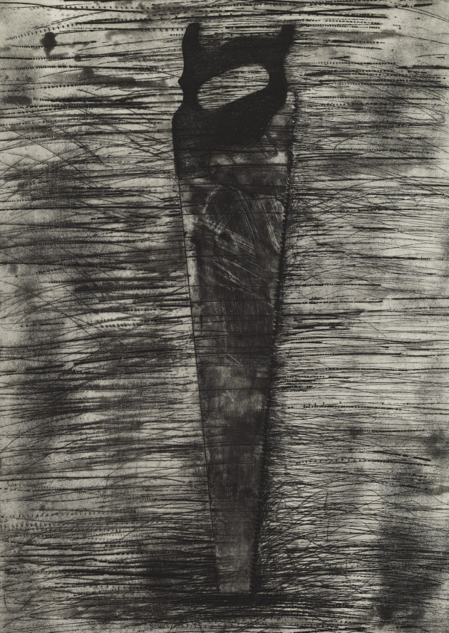 Saw, 1976, etching, by Jim Dine.