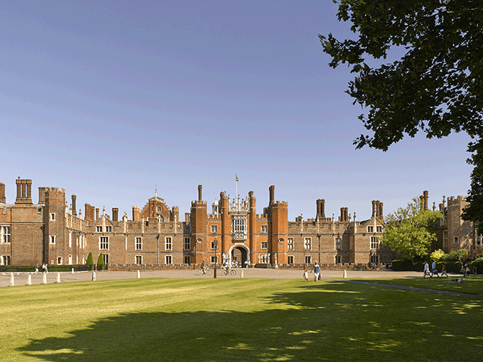 The iconic Tudor West Front of Hampton Court. Credit: Historic Royal Palaces,