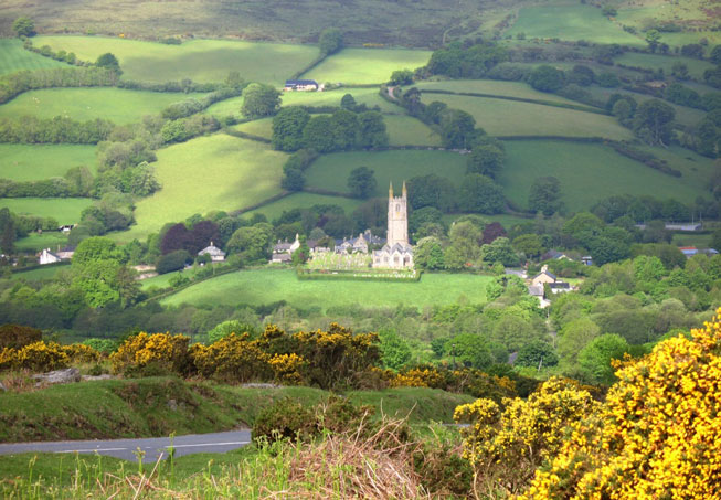The Church of Saint Pancras in Widecombe-in-the-Moor, Devon, England