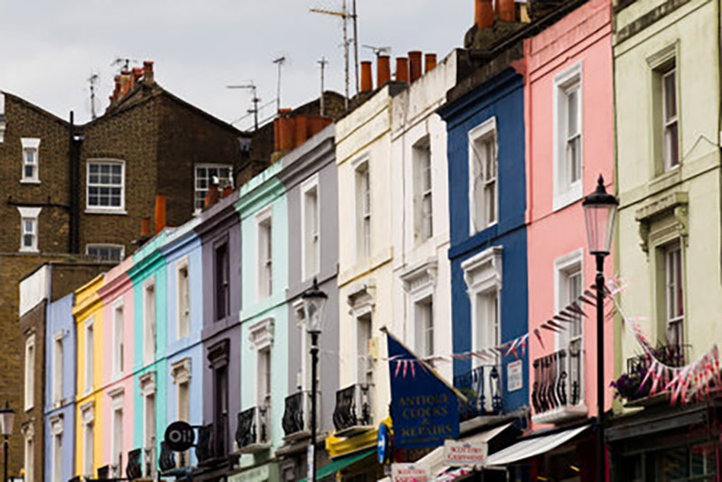 Notting Hill coloured houses